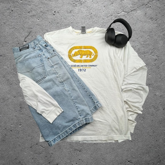 Ecko Unltd. Other - Vintage Ecko Unltd Rhino Graphic T-Shirt White‎ Y2K Streetwear Mens Medium
